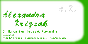 alexandra krizsak business card