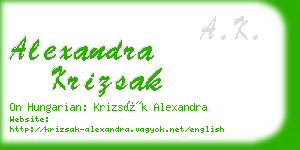alexandra krizsak business card